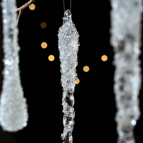 Transparente Acryl Weihnachten Eiszapfen Anhänger Träne Hängende Kristall Baumschmuck Für Xmas Party Zuhause Winter Dekor