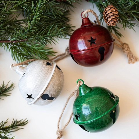 Vintage Metallo Campane di Natale Ornamenti Appesi Stella Cava Ferro Jingle Bells Rustico Vacanze Albero di Natale Decor