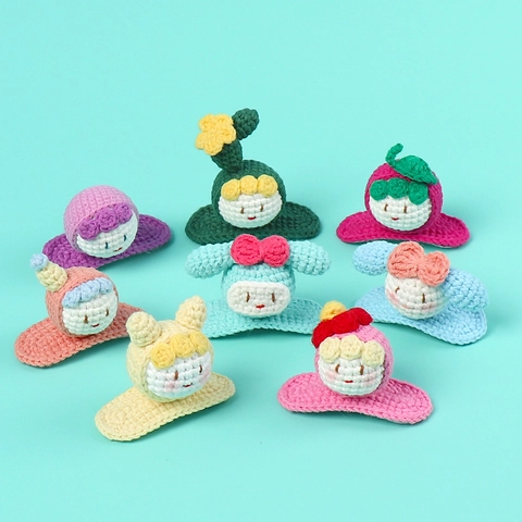 Pinzas Para El Cabello Tejidas A Mano De Lana Forma De Fruta Animal Perro Lindo BB Clips Para Niñas Niños
