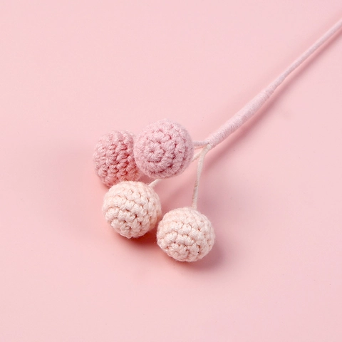 Handgehäkelte Beerenblütenstiele Aus Gestricktem Garn Künstliche Blumen Für Die Hausdekoration Hochzeit Handgefertigter Zweig