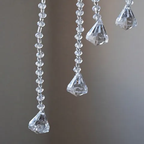 Christmas Acrylic Transparent Crystal Bead Chain Tassel Hanging Ornament Wedding Party Home Decor Christmas Tree Decoration