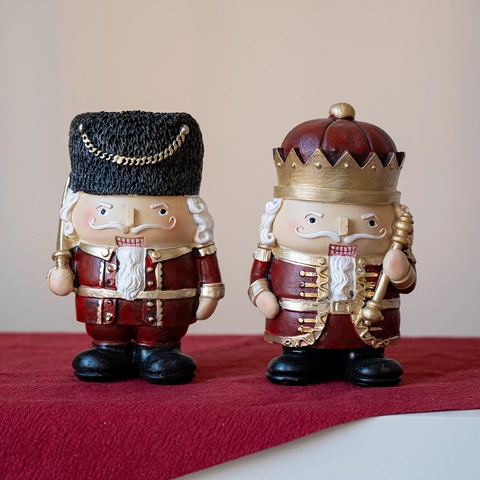 Ornement Soldat Casse-Noisette Résine Bureau Décoration De Noël Festive Style Garde Royale Britannique Vintage Collection