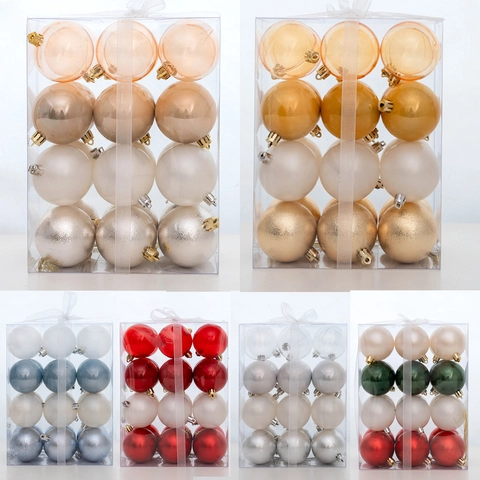 Shatterproof Plastic Christmas Ball Set Shiny Matte Glitter Bauble Hanging Tree Ornament For Holiday Party Home Decoration