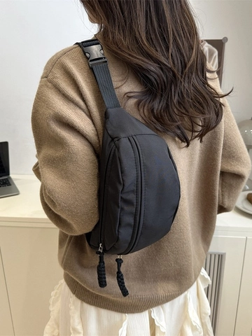 Canvas Gürteltasche Große Kapazität Brusttasche Crossbody Hüfttasche Sport Radfahren Reisen Urban Simple Unisex