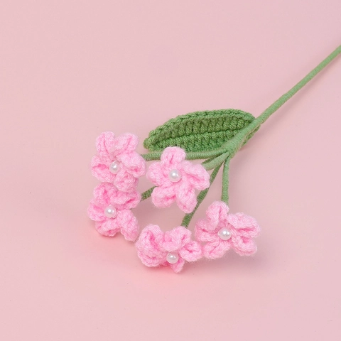 Handgehäkelt Vergissmeinnicht Künstliche Blumen Mit Künstliche Perlenimitat Wollgarn Gewebt Floral Für Zuhause Dekor Lehrertag Geschenk