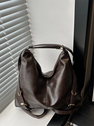 Borsa A Spalla Hobo In Pelle PU Retro Grande Capacità Borsa Secchiello Vintage Versatile Donna Con Ciondolo Orso E Corda