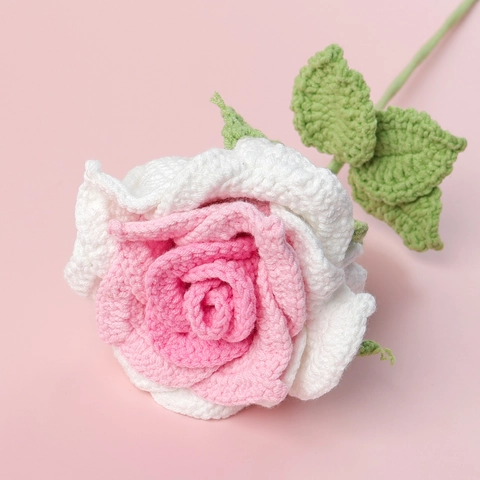 Häkelrosen Handgefertigt Aus Garn Künstliche Blumen Simulation Ewiger Blumenstrauß Heimdekoration Kreatives Geschenk