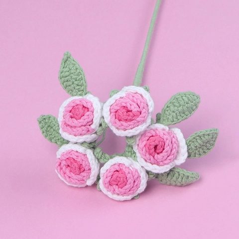 Bouquet Di Rose All Uncinetto Fatto A Mano Fiori Artificiali In Lana Per Decorazione Casa Regalo San Valentino