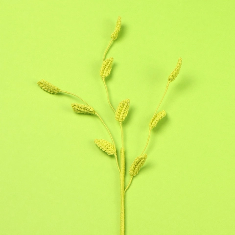 Handmade Crochet Artificial Plant Branch Knitted Yarn Leaves Decorative For Home Wedding Office Pastoral Style Realistic