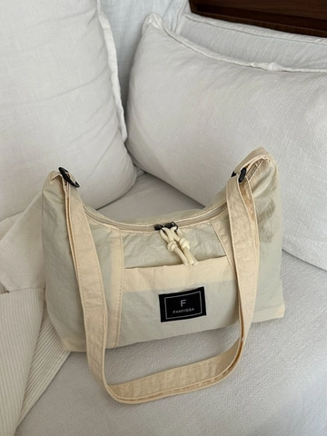 Women Nylon Half Moon Shoulder Bag Ruched Hobo Bag Zipper Crossbody Bag Daily Casual Lightweight Tote For Women