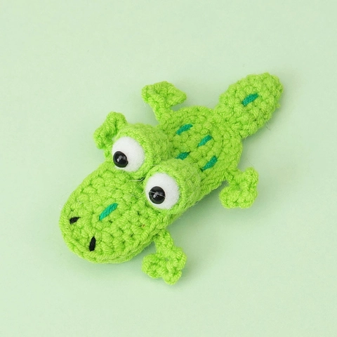 Handgemachte Häkel Krokodil Haarspangen Garn Tier Haarnadeln Süße Cartoon Haarschmuck Für Mädchen Kinder Geburtstag Party Geschenk