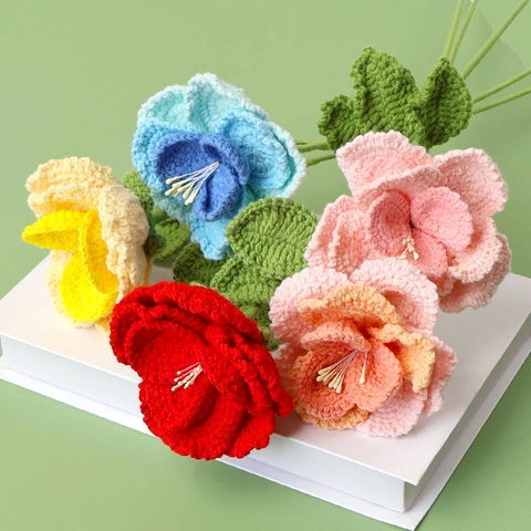 Rosa di Filato Fatta a Mano all'Uncinetto Rosa di Simulazione Francese per Decorazione Casa Matrimonio Festa Regalo San Valentino