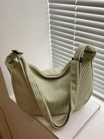 Women Corduroy Crescent Hobo Bag Simple Solid Color Large Capacity Crossbody Shoulder Bag With Adjustable Wide Strap