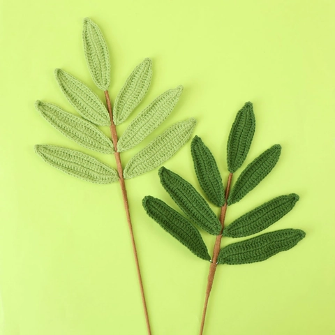 Handgemaakte Gehaakte Olijf Tak Gebreid Groen Kunstmatig Gebladerte Vaas Arrangement Woondecoratie Fotografie Rekwisieten