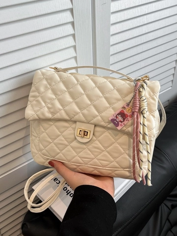 Fashion Women Quilted PU Leather Backpack Rhombus Pattern Large Capacity School Commute Handbag With Golden Lock