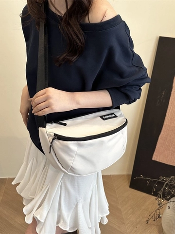 Wasserabweisende Leinwand Brusttasche Für Damen Herren Casual Sling Bag Minimalistische Halbmond Hüfttasche Outdoor Radfahren Schultertasche