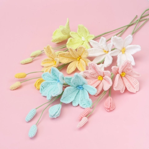 Handgemachte Häkeln Dendrobium Orchidee Künstliche Blume Wolle Gestrickte Blumenstrauß Für Haus Hochzeit Dekor Valentinstag Geschenk