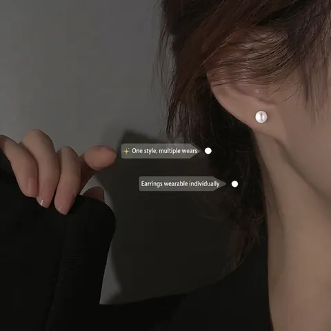 Artificial Pearl Dangle Earrings With Zircon Long Tassel Two-Way Wear Copper 925 Sterling Silver Earring Post Elegant Women Jewelry