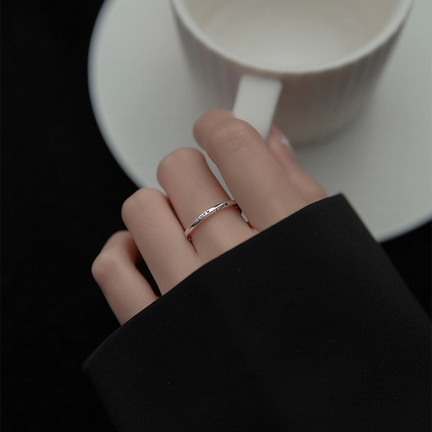 Twisted Mobius Open Ring Engraved Luck Letter Minimalist Silver Plated Copper Jewelry For Women