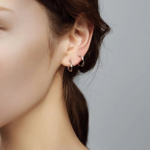 Mobius Gedrehte Creolen Damen Kupfer Design Mit 925 Sterling Silber Ohrringpfosten Einfach Vielseitig Elegant Mode