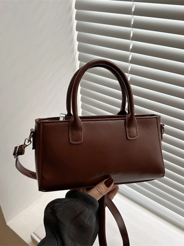 Women Retro PU Leather Handbag Minimalist Crossbody Bag With Adjustable Strap Double Handles Fashion Embossed Top Handle