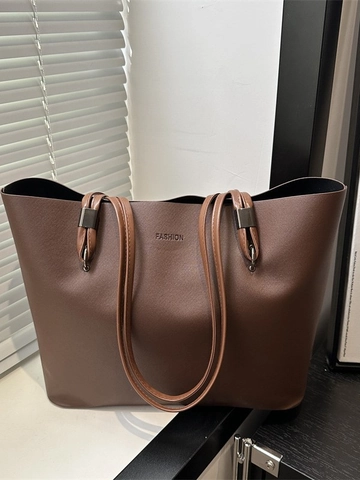 Große Damen Tote Bag Matte PU Leder Minimalistische Pendler Schulterhandtasche Mit Reißverschluss Mode Geprägt