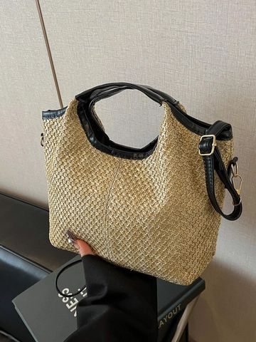 Borsa A Secchiello In Paglia Da Donna Tote Intrecciata Spiaggia Estate Tracolla Borsa A Mano Con Finiture In Pelle PU Regolabile