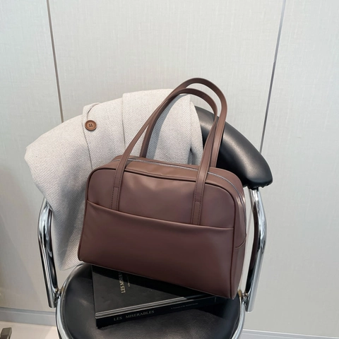 Borsa Tote in Pelle PU di Grande Capacità Minimalista per Donna Borsa a Tracolla Sottobraccio Vintage Ufficio Donna Casual Quotidiana