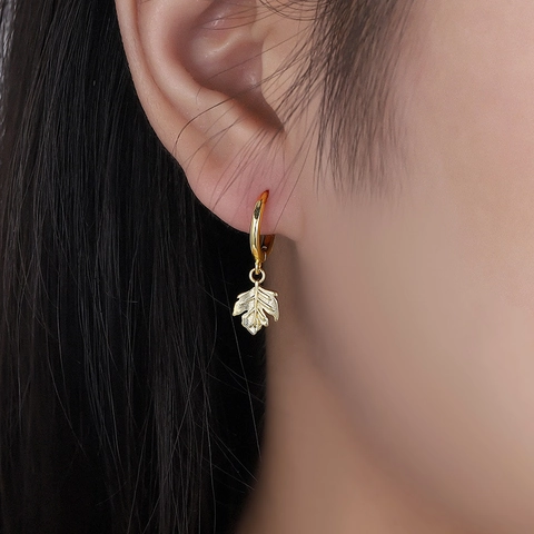 Minimalistische Ahornblatt Hängeohrringe Mit 925er Sterling Silber Ohrstecker Legierung Blatt Schmuck Für Damen