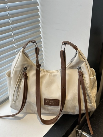 Sac Cabas Femme En Cuir PU Grande Capacité Minimaliste Sac À Épaule Pour Le Travail Avec Pendentif Ours En Peluche