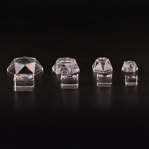 Supporto Espositivo In Vetro Acrilico Base Per Sfera Di Cristallo Campione Minerale Esagonale Quadrato Ornamento Da Scrivania