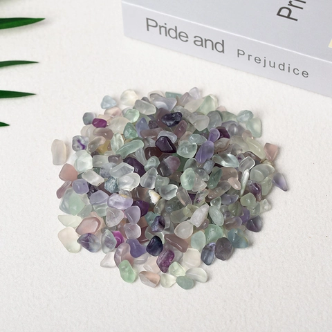 Natural Colorful Fluorite Tumbled Stones Polished Irregular Crystal Rocks For Aromatherapy Diffuser Aquarium Decoration Potted Plant Purifying Energy Stones