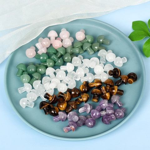 Naturkristallstein Herz Stern Mond Pilz Mini Ornamente Heilende Polierte Steine Für Haus Deko DIY Handwerk Geschenke