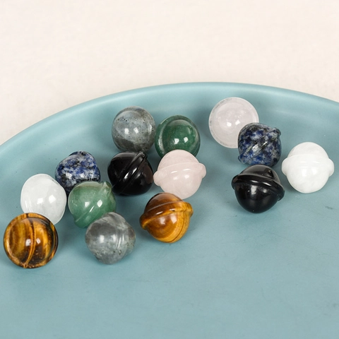 Mini Planète Forme Saturne Quartz Rose Œil De Tigre Labradorite Obsidienne Aventurine Pierre Naturelle Décor Bureau
