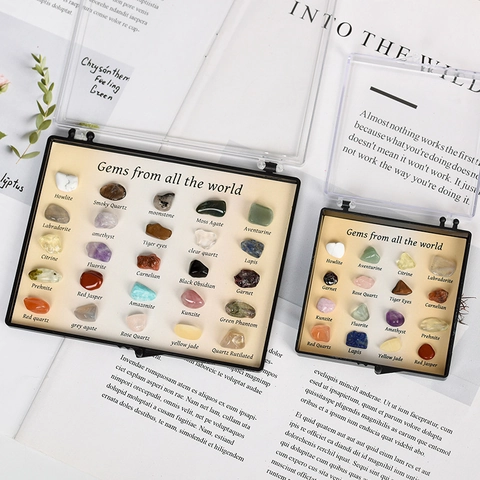 Set Collezione di Campioni di Cristalli Minerali Misti Naturali Regalo Scientifico di Geologia Educativa Pietre Lucidate