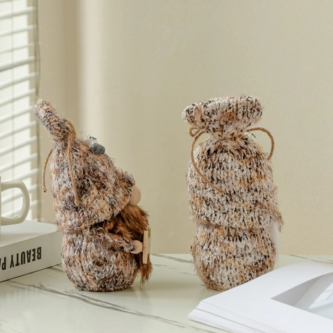 Gestrickte Haustier Thema Gnom Plüschpuppe Gesichtsloser Alter Mann Desktop Dekoration Meow Woof Katze Hund Ornament Heimdekor