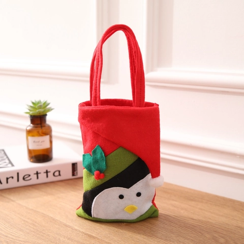 Weihnachten Filz Geschenktüte Handtasche Cartoon Weihnachtsmann Schneemann Rentier Muster Süßigkeiten Verpackung Party Dekoration