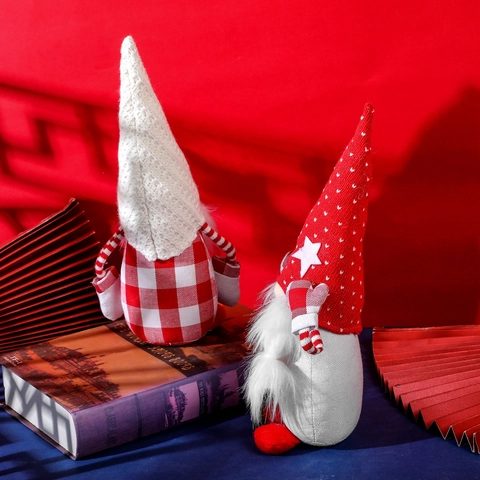 Handmade Knitted Christmas Gnomes Plush Decorations Nordic Faceless Doll Tomte Gnome Ornaments For Holiday Home Table Decor