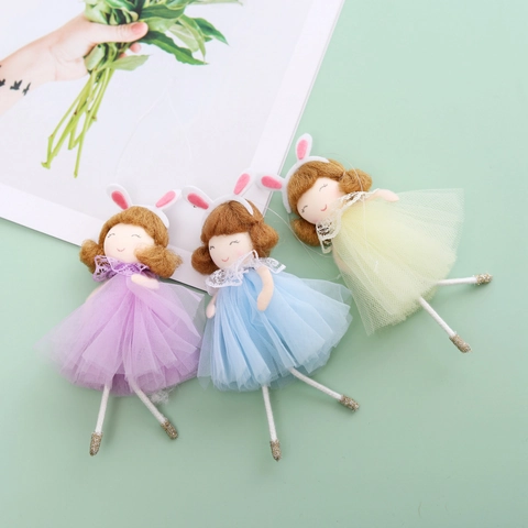 Set di Decorazioni Appese Bambina con Orecchie di Coniglio di Pasqua Gonna a Rete Bambola Balletto per Festa Casa Regalo Bambini