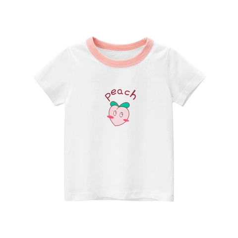 Maglietta A Maniche Corte Da Ragazza 100% Cotone Estate Motivo Frutta E Verdura Cartone Animato Stile Coreano Top Casual