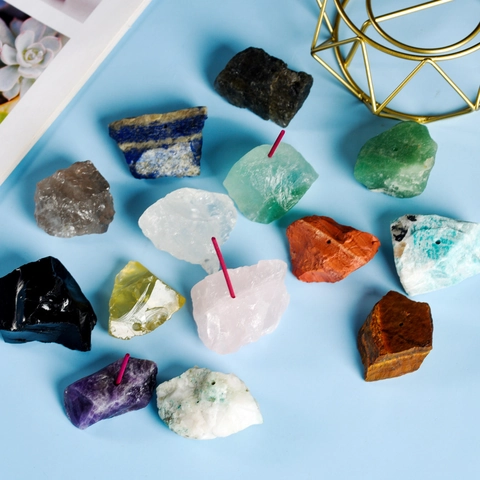 Natural Crystal Incense Burner Raw Stone Candle Holder Amethyst Rose Quartz Agate Meditation Zen Home Decor Healing