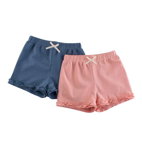 Toddler Girls Cotton Ruffle Shorts Summer Casual Bow Elastic Waist Hot Pants Breathable Soft Kids Bottoms