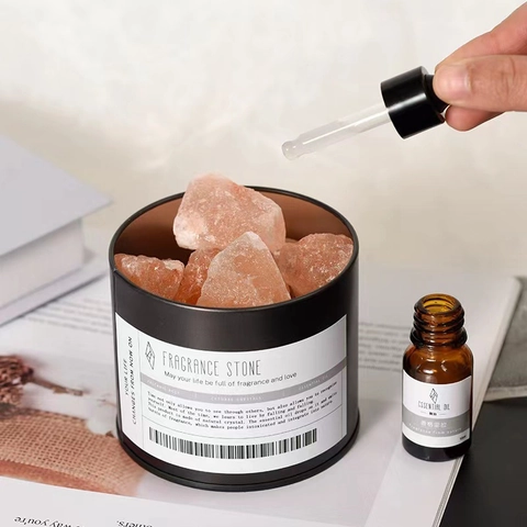 Natural Crystal Diffuser Stone Fragrance Stone With Essential Oil And Metal Tin For Home Office Decor Gift