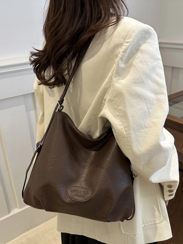 Retro Soft PU Leather Backpack Tote Bag Large Capacity Urban Casual Shoulder Bag For Women Daily Travel