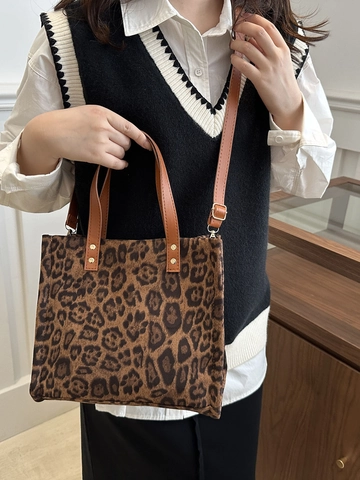 Mode Leopardenmuster Tote Bag Große Kapazität Urbane Umhängetasche Für Damen Täglich Pendeln Vintage Handtasche Mit Verstellbarem Riemen