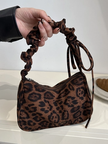 Borsa Sottobraccio Leopardata Da Donna Vintage Borsa A Tracolla In Tela Con Fiocco E Tracolla Pieghettata Con Zip