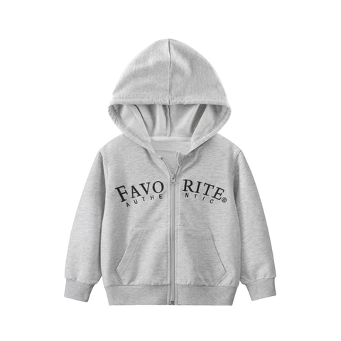 Kids Girls 100% Cotton Letter Print Zip Up Hooded Hoodie Jacket Soft Long Sleeve Spring Autumn Casual Outwear