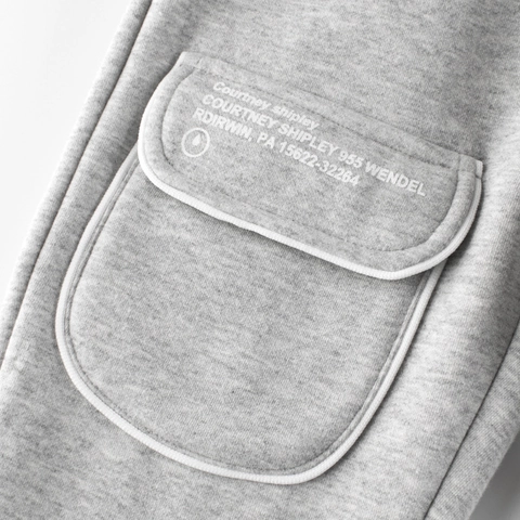 Pantaloni Sportivi Bambini Misto Cotone Foderati In Pile Joggers Invernale Vita Coulisse Tasche Cargo Stampa Lettere Casual