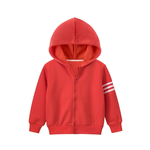 Παιδικό Μπουφάν με Κουκούλα και Επένδυση Fleece για Κορίτσια Μείγμα Βαμβακιού Φερμουάρ Μακρυμάνικο Αθλητικό Φούτερ