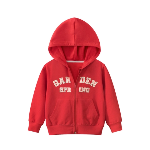 Felpa Con Cappuccio Bambina Giacca Cotone Stampa Lettere Garden Spring Tasca Abbigliamento Casual Per Bambine